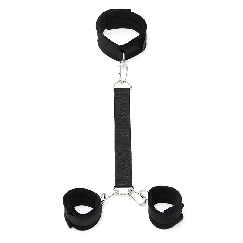 Collar con Esposas Ajustables Negro - Imagen 2