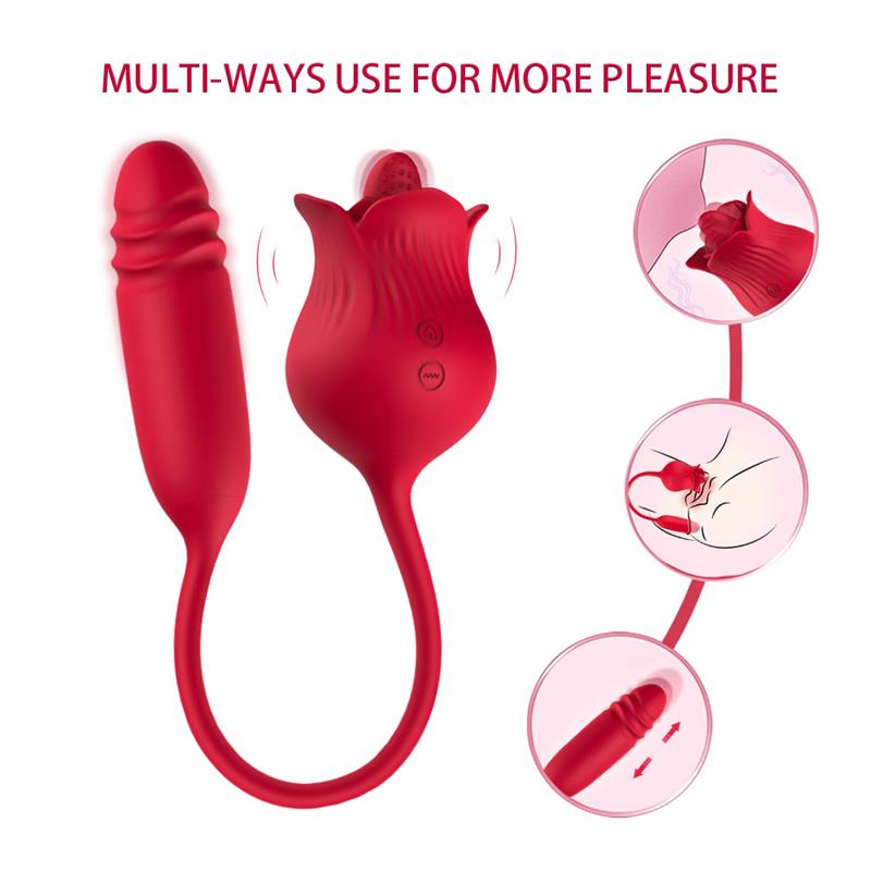 Rosa Vibradora con Licking y Thrusting USB - Imagen 6