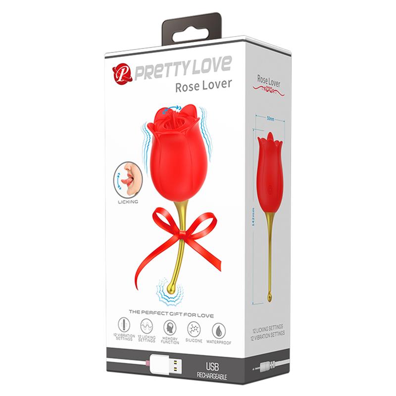 Rose Lover Estimulador con Vibración y Licking - Imagen 10