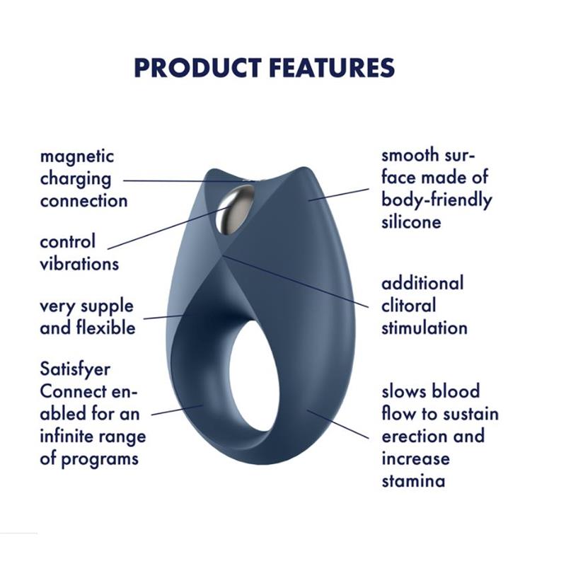 Royal One Anillo Vibrador con APP Azul - Imagen 6