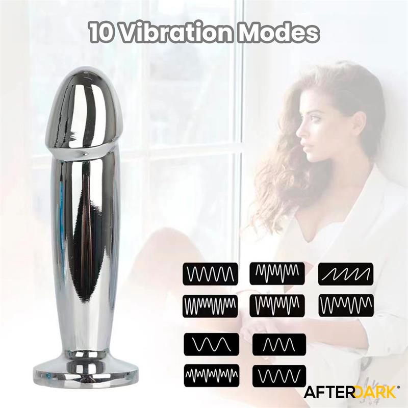 Sarmy Plug Anal Cromado con Vibración USB Magnético Talla M - Imagen 6