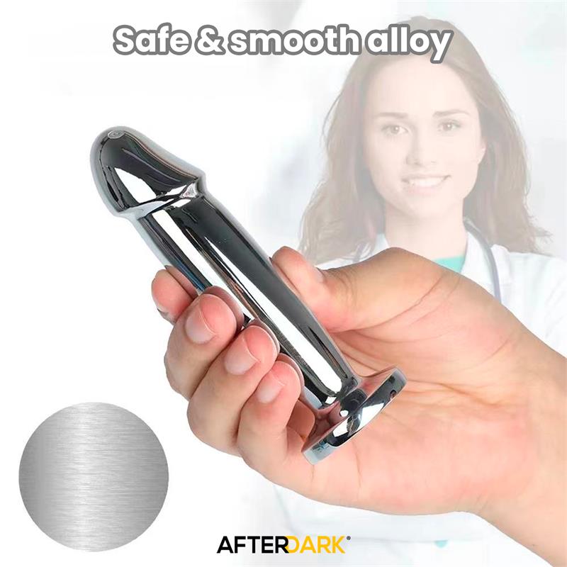 Sarmy Plug Anal Cromado con Vibración USB Magnético Talla M - Imagen 8