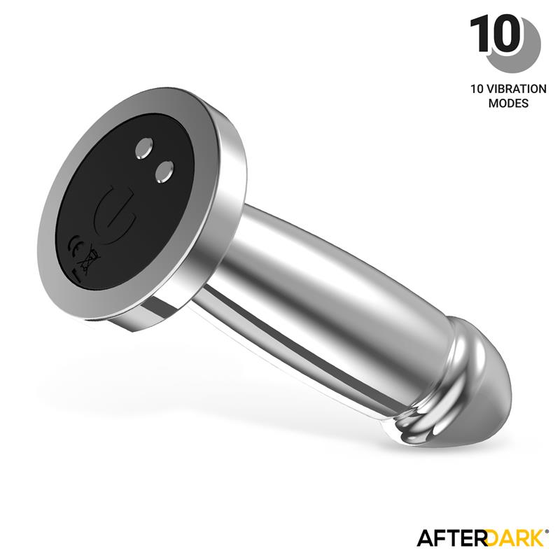 Sarmy Plug Anal Cromado con Vibración USB Magnético Talla S - Imagen 4