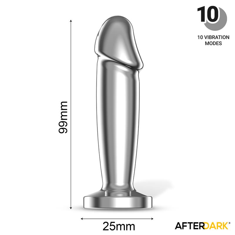 Sarmy Plug Anal Cromado con Vibración USB Magnético Talla S - Imagen 10
