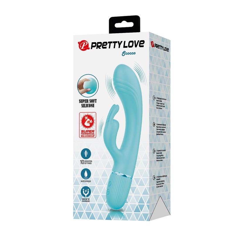 Scocco Vibrador con Rabbit Turquesa - Imagen 11