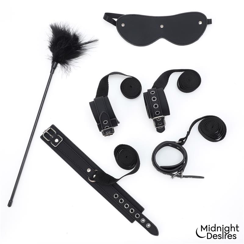 Set Bondage con Esposas, Antifaz y Pluma Estimuladora - Imagen 4