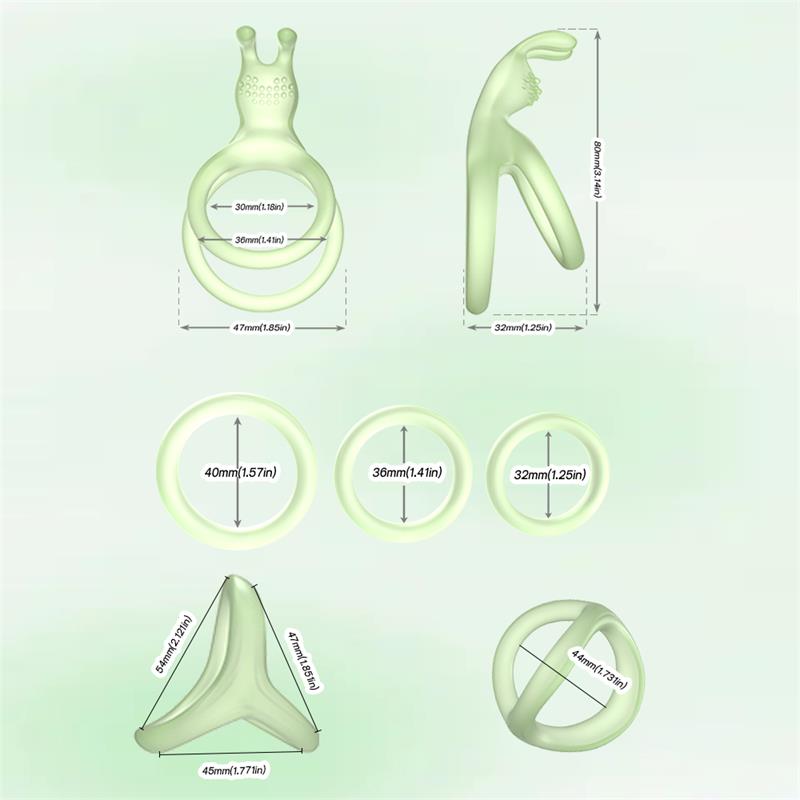 Set de Anillos para el Pene Brilla en la Oscuridad - Imagen 5