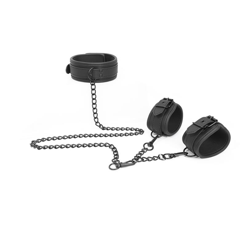 Set de Collar y Esposas para Muñecas Cuero Vegano - Imagen 4