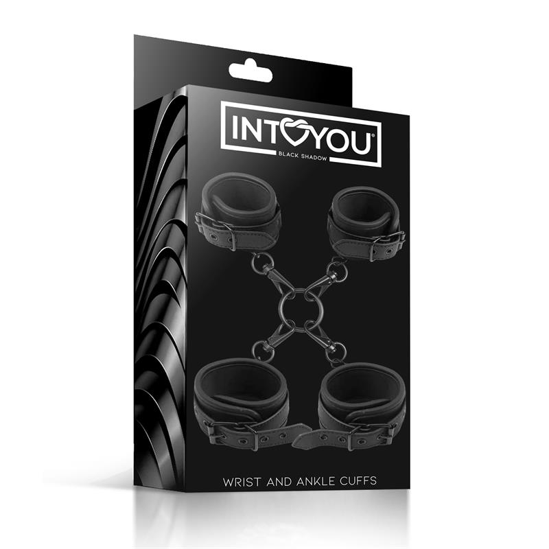 Set de Esposas para Tobillos y Muñecas Cuero Vegano - Imagen 4