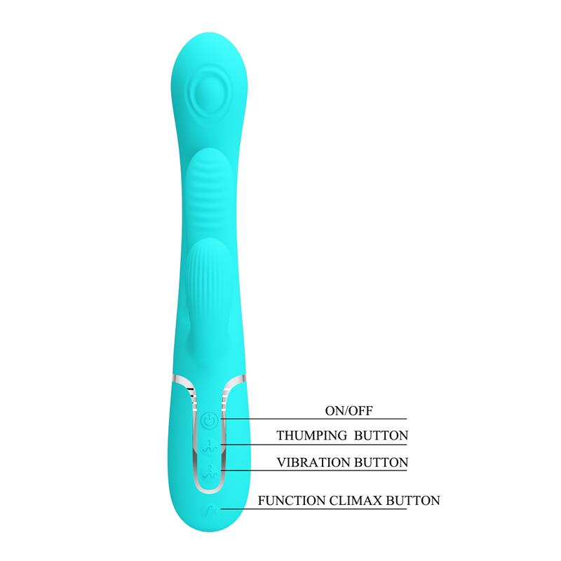 Shania Vibrador con Lengua y Thumping Turquesa - Imagen 8