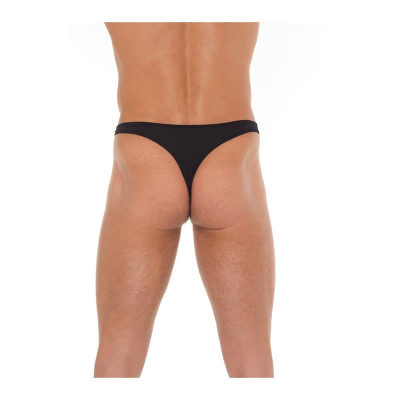 Tanga Negro con Hebilla Talla Única - Imagen 2