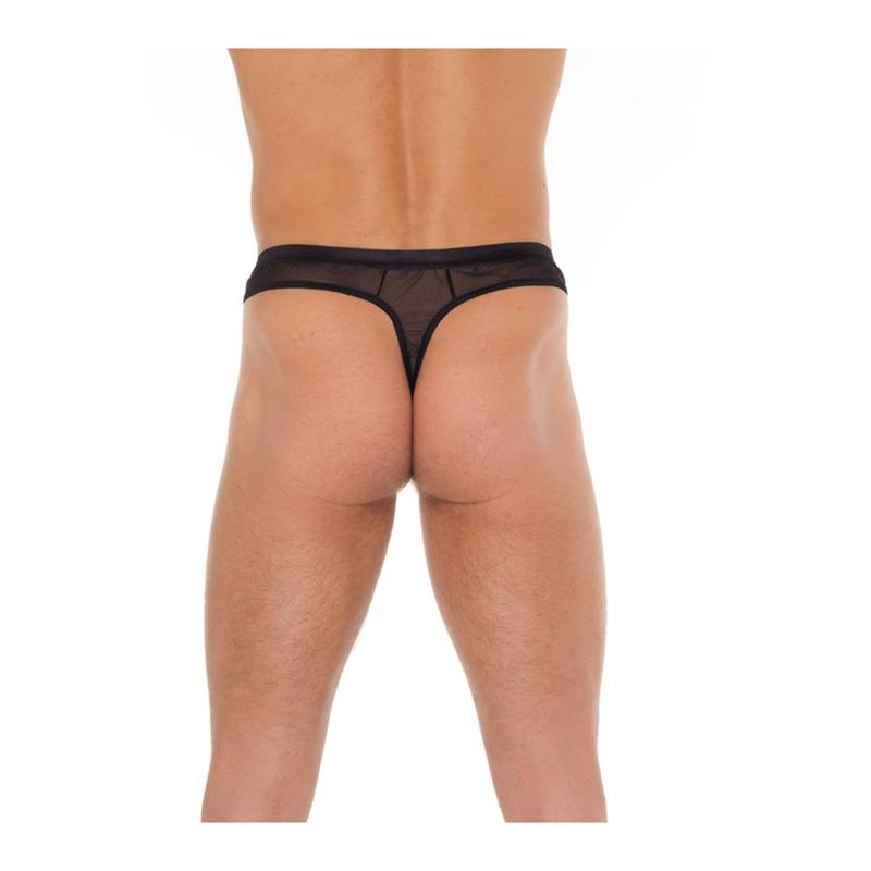 Tanga Rejilla Negro Talla Única - Imagen 2