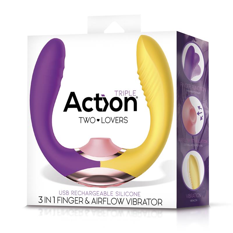 Two Lovers 3 in 1 Vibrador con Finger y Succión - Imagen 10