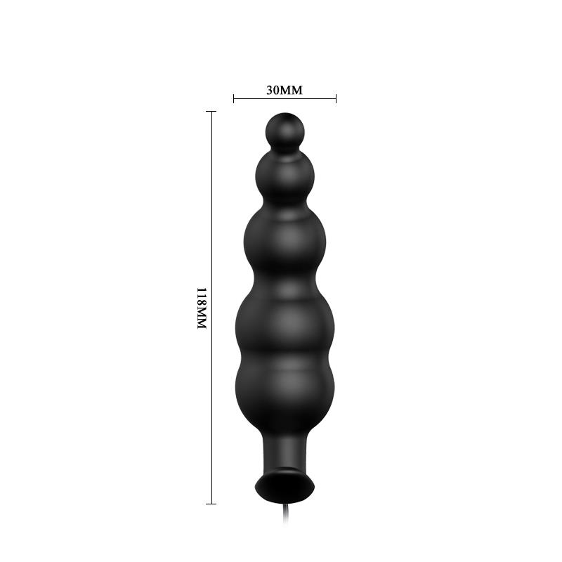 Vibrador Anal Burbujas Negro con Control Remo cl70 - Imagen 6