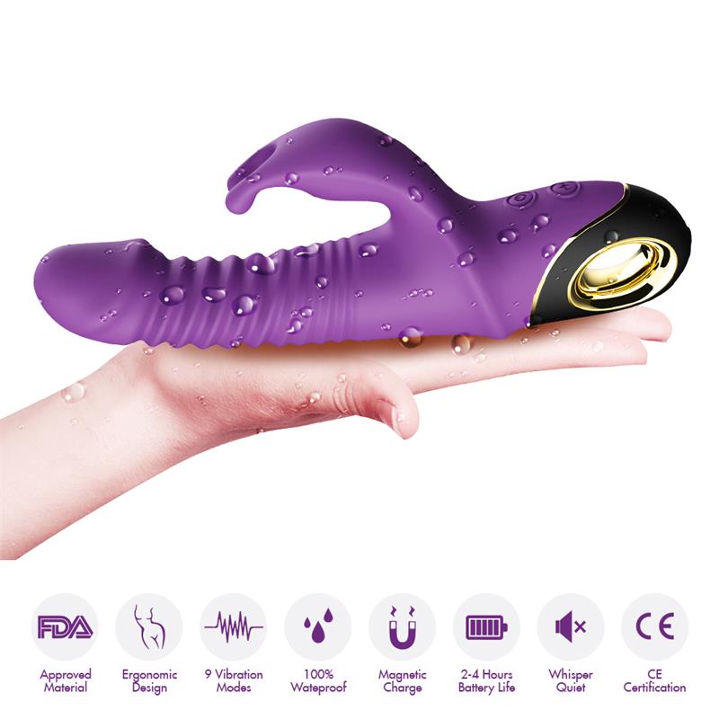 Vibrador con Thrusting y Oscilación 360º Purpura - Imagen 4