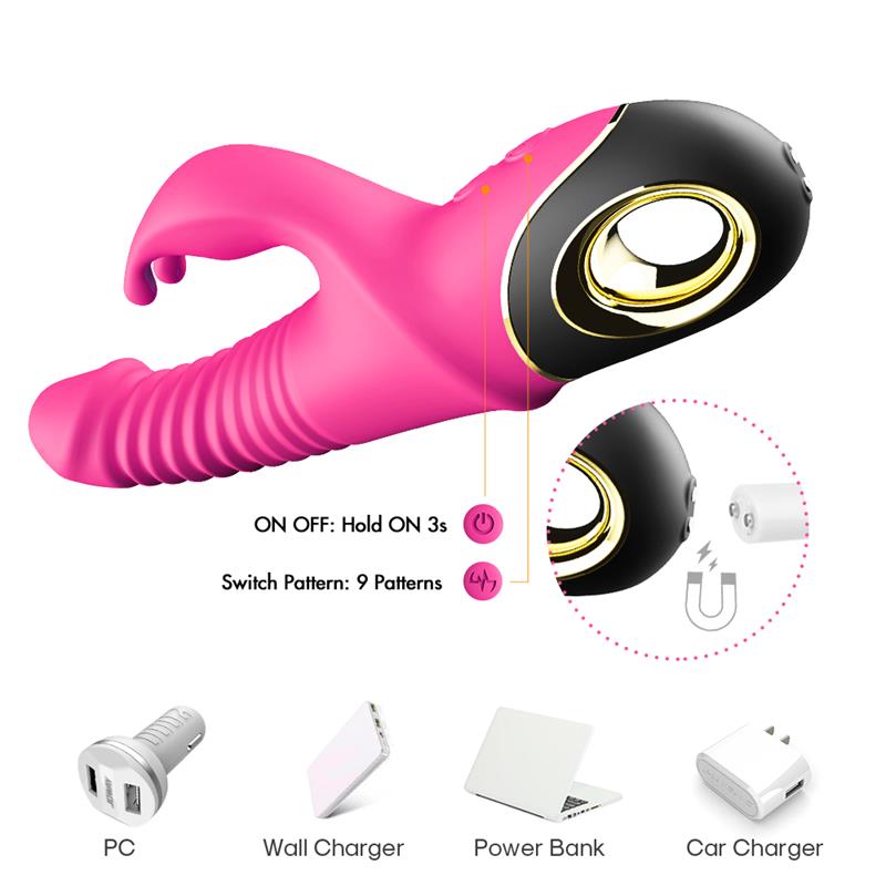 Vibrador con Thrusting y Oscilación 360º Rosa - Imagen 8