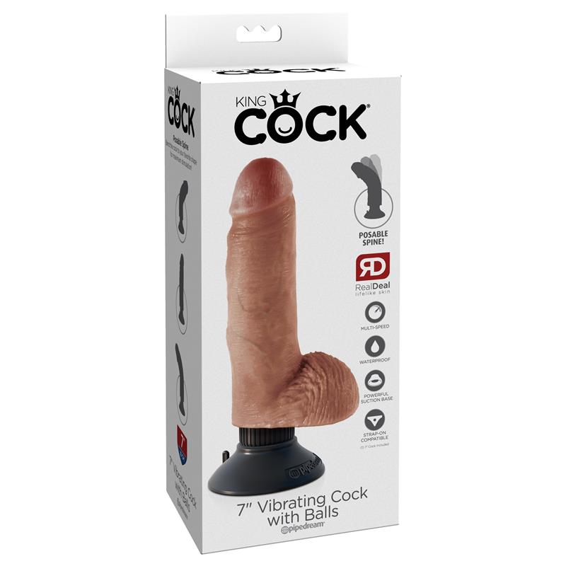 Vibrador Realista y Testiculos 7 Bronceado - Imagen 4