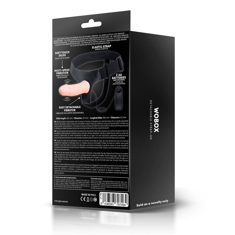 Wobox Arnés con Dildo Hueco Desmontable, Vibración y Control Remoto - Imagen 6