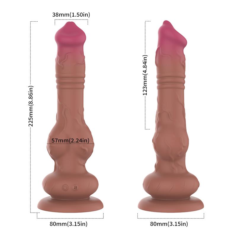 Dildo con Vibración y Movimiento Thrusting 22.5 cm - Imagen 8
