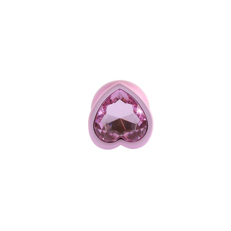 Candy Pink Heart Plug Anal con Joya en la Base Talla M - Imagen 3