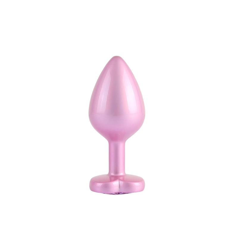 Candy Pink Heart Plug Anal con Joya en la Base Talla M - Imagen 5