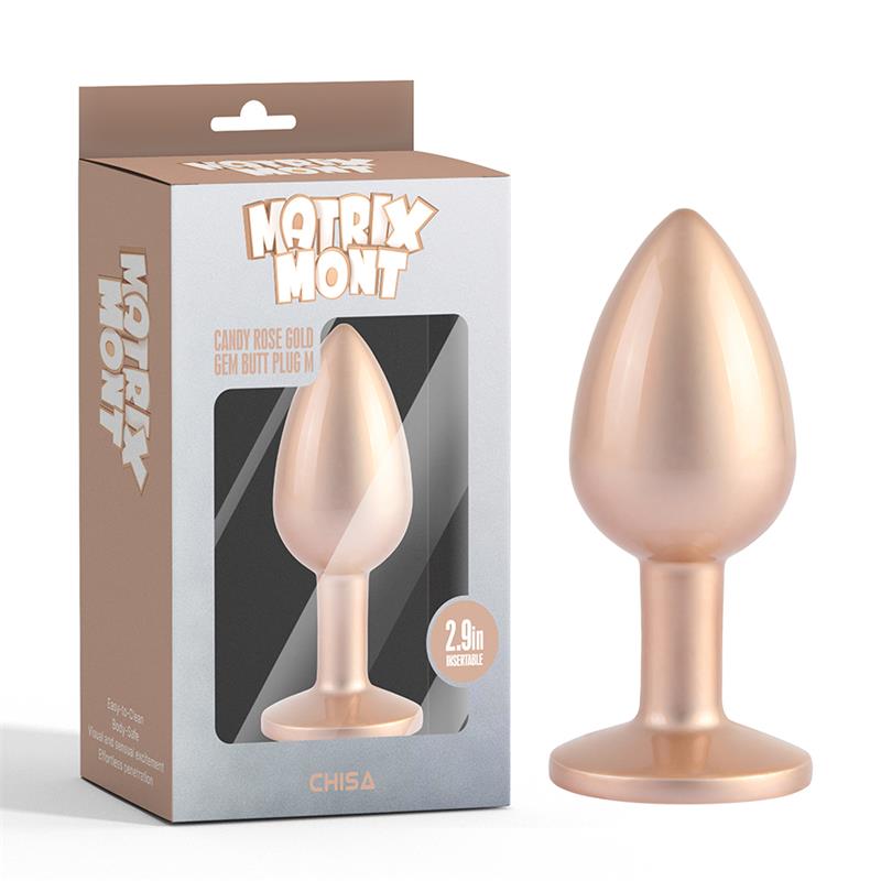 Candy Rose Gold Gem Plug Anal con Joya en la Base Talla M - Imagen 6