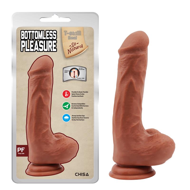 Bottomless Pleasure Dildo Dual Density Bronceado 20cm - Imagen 6