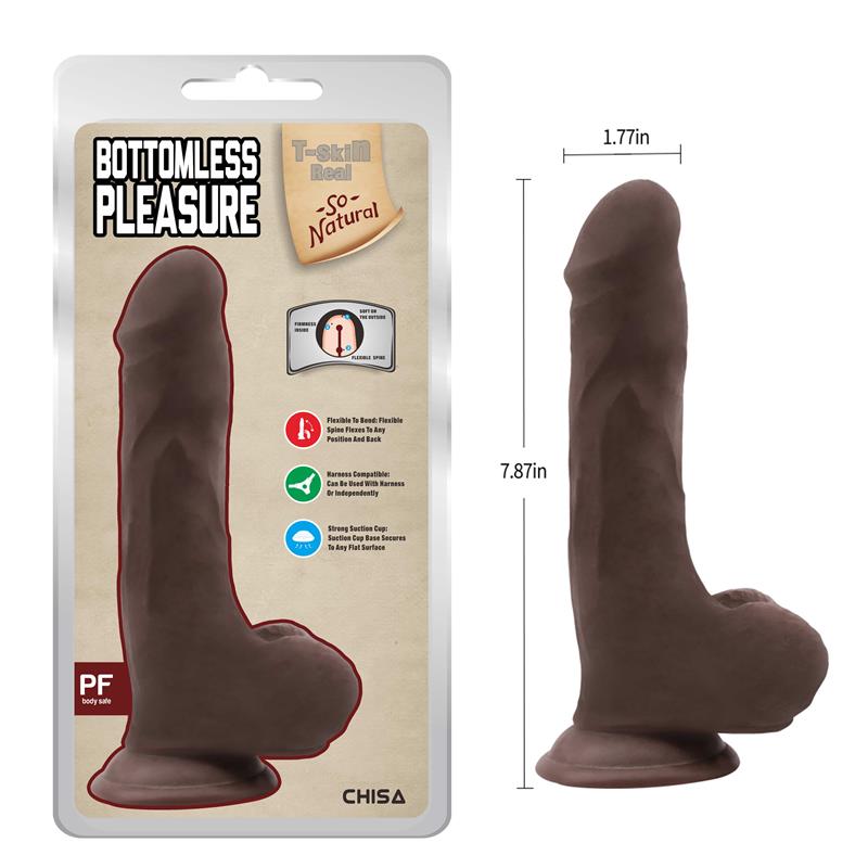 Bottomless Pleasure Dildo Dual Density Marrón 20cm - Imagen 5