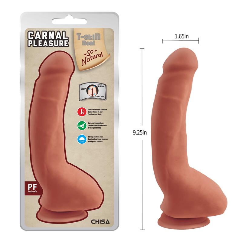 Carnal Pleasure Dildo dual Density Bronceado 23.5cm - Imagen 5