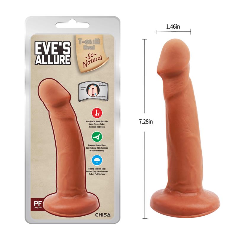 Eves Alluree Dildo Dual Density Bronceado 18.5cm - Imagen 4