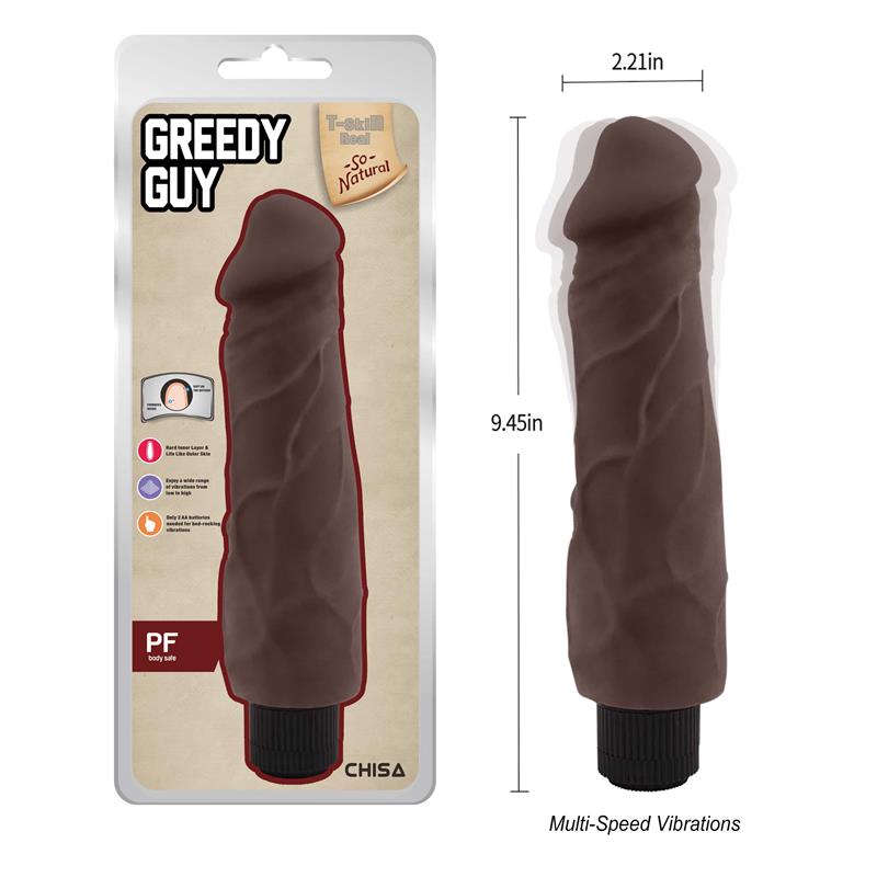 Greedy Guy Vibrador Realista Marrón 24 cm - Imagen 6
