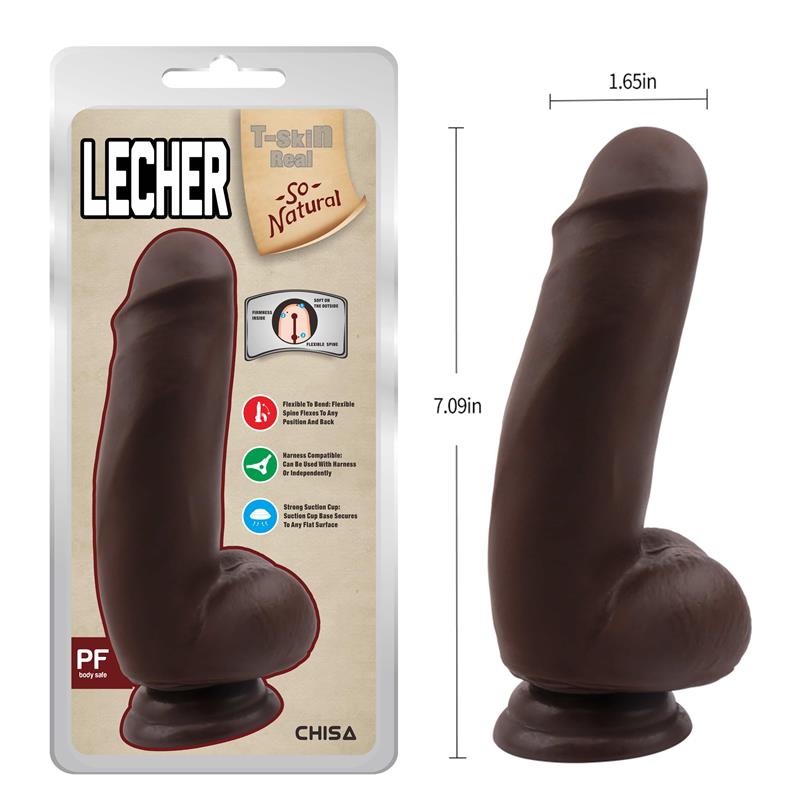 Lecher Dildo Dual Density Marrón 18cm - Imagen 6