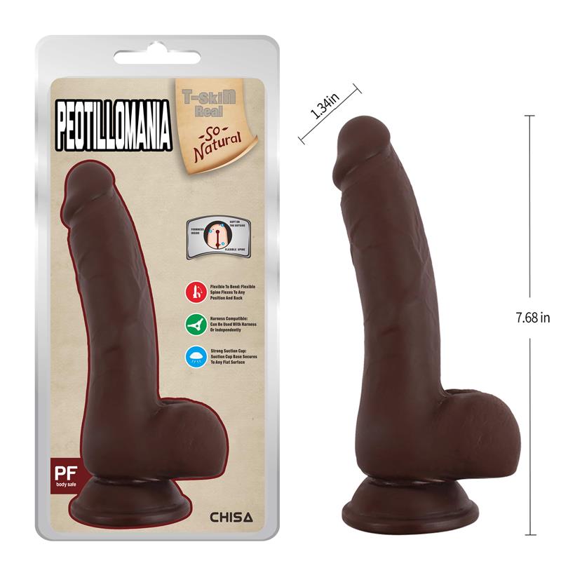 Peotillomania Dildo Dual Density Marrón 19.5cm - Imagen 4