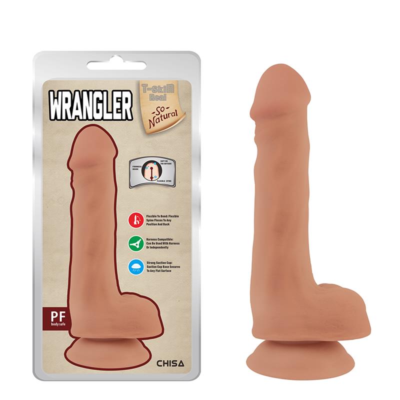 Detalle de Wrangler Dildo dual Density Bronceado 19cm