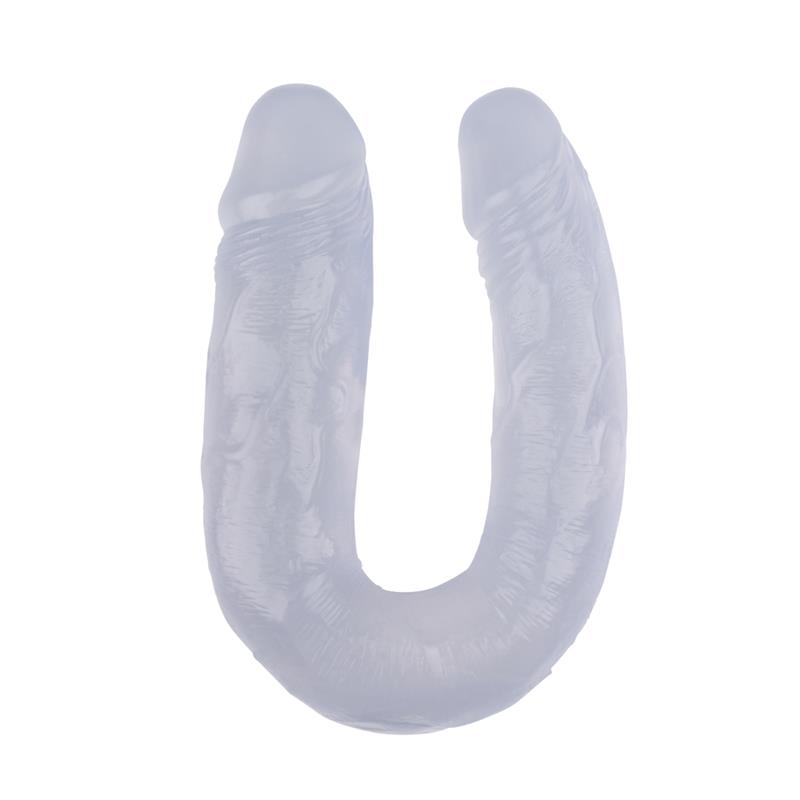 Dildo Doble 14 - 18cm Transparente